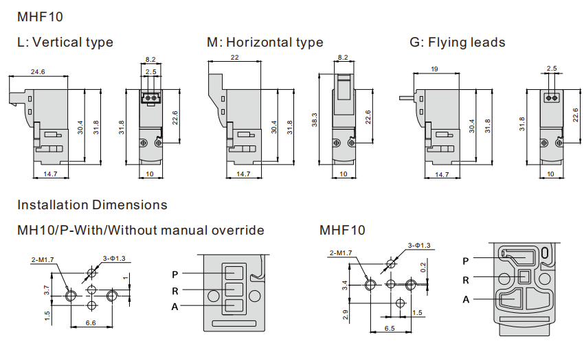 MH mini pneumatic valve Пневматический клапан MH mini