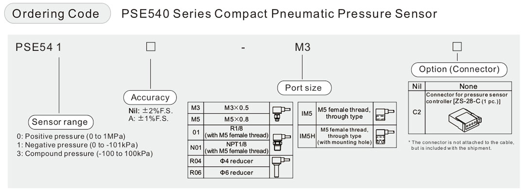 PSE540 Compact Pneumatic Pressure Sensor pse540