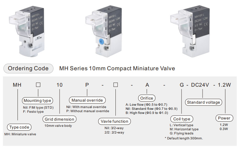 MH 10mm solenoid valve Электромагнитный клапан MH 10 мм