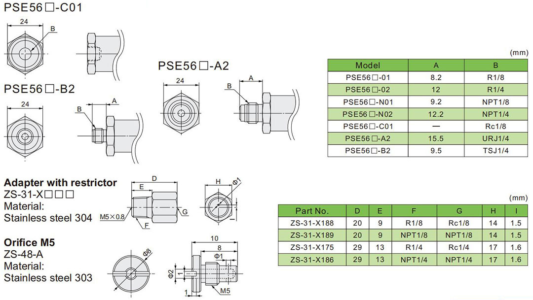 pse560 pressure sensor dimensions Размеры датчика давления pse560
