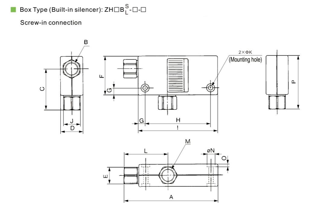 ZH Vacuum Ejector drawing-3 smc вакуумный эжектор