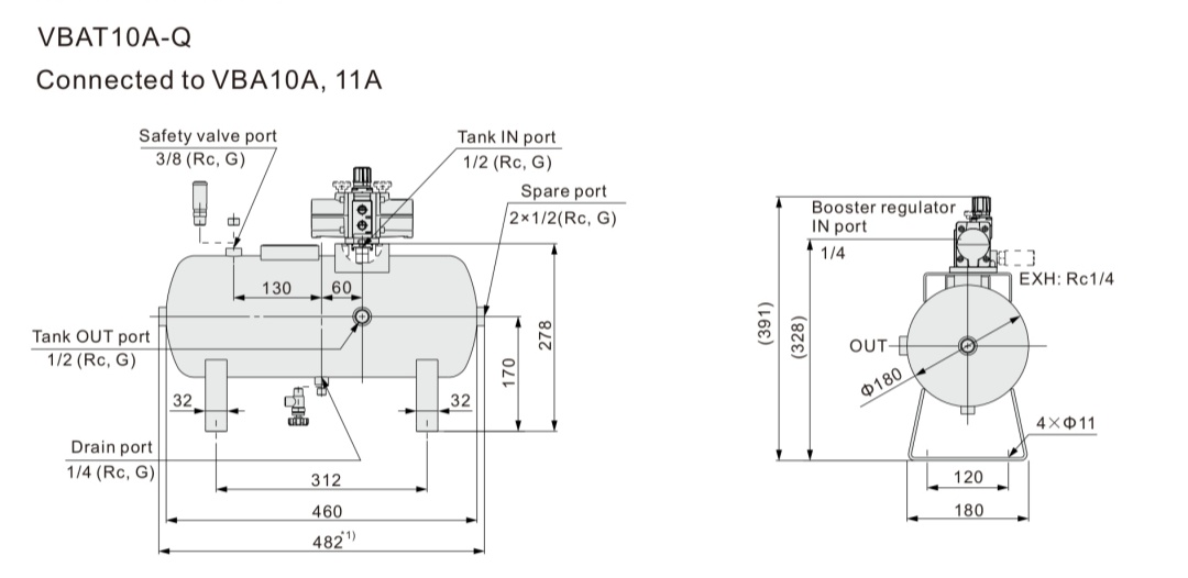 Размеры VBAT10A-Q